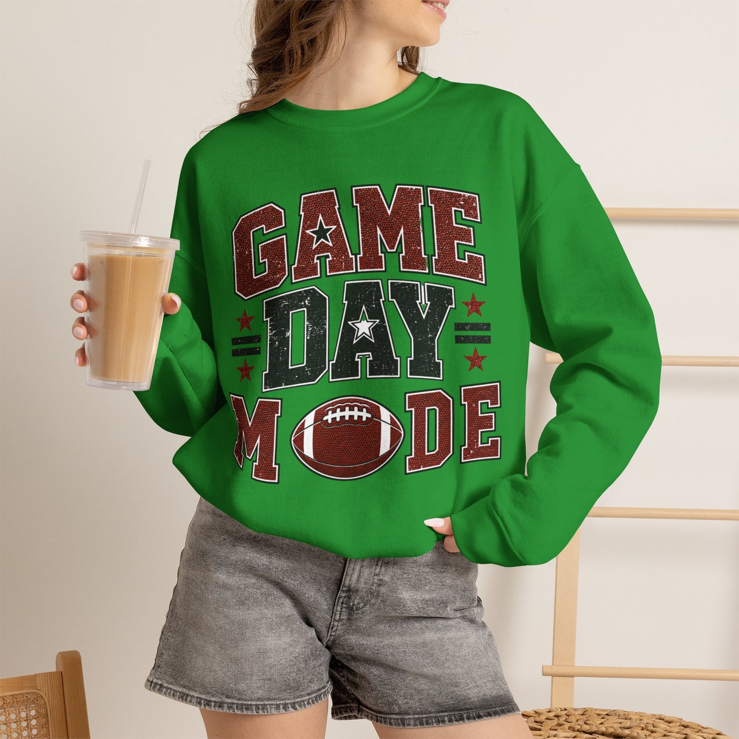 Game Day Mode Sweatshirt — Football Fan Crewneck
