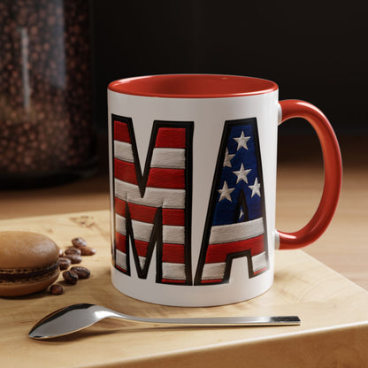 Patriotic AMERICA Flag MAMA Accent Coffee Mug 11 or 15oz
