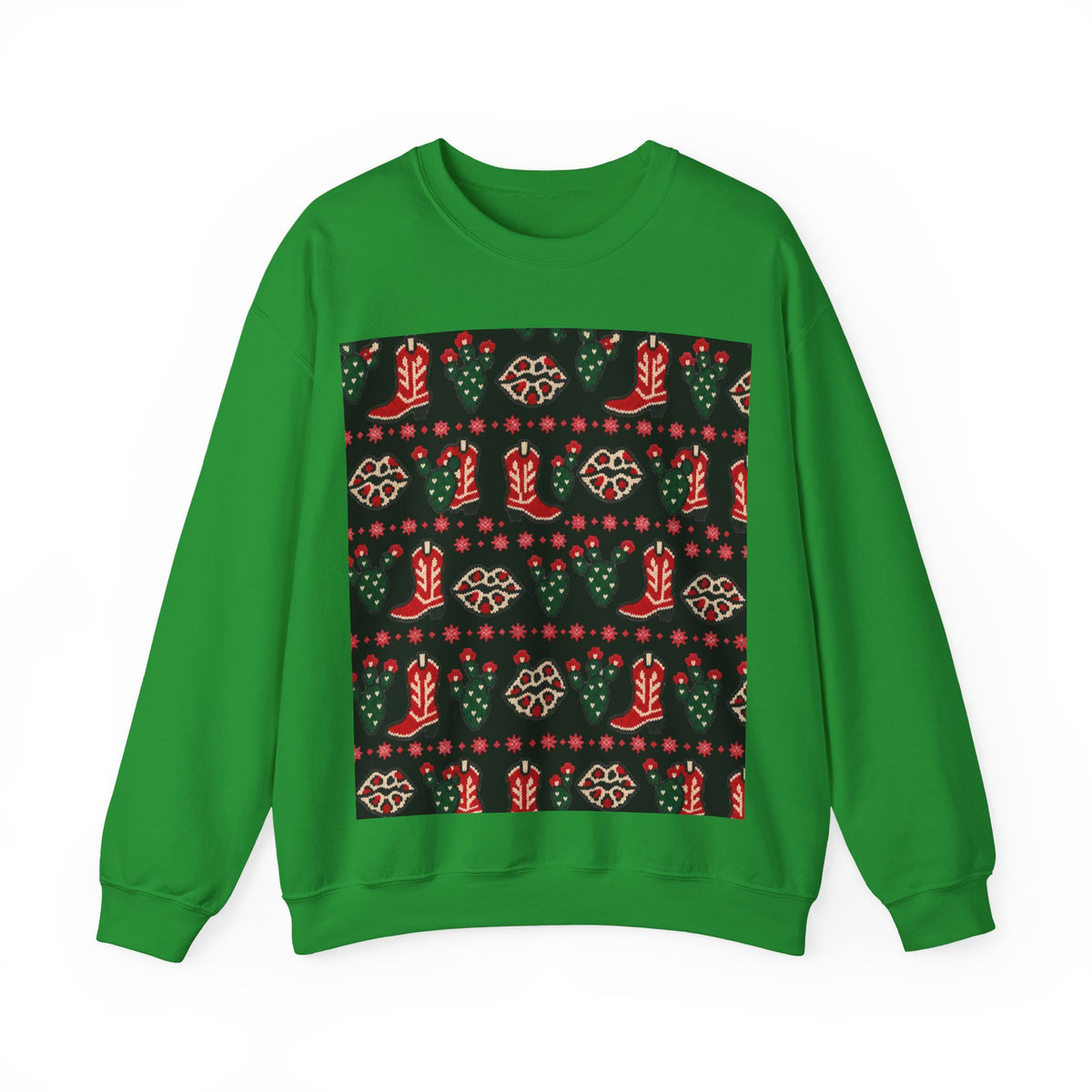 Feaux Ugly Sweater Western Christmas Sweatshirt