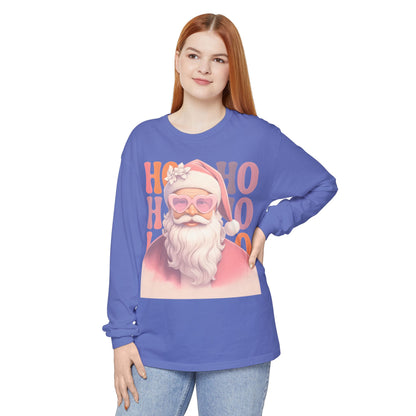 Christmas Santa HO HO HO Long Sleeve T-Shirt - Lots of Color Choices