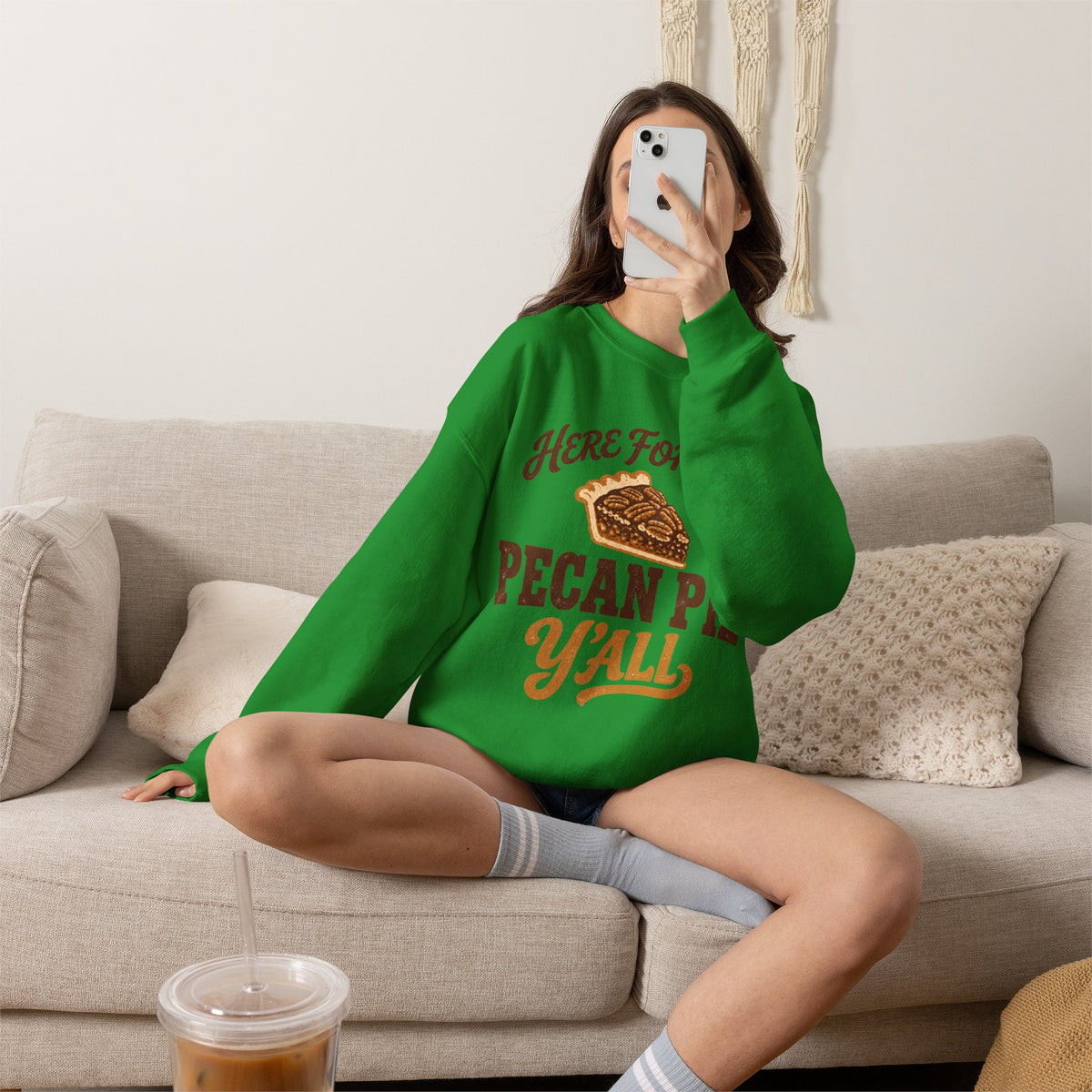 Here for the Pecan Pie Y'all Thanksgiving Sweatshirt
