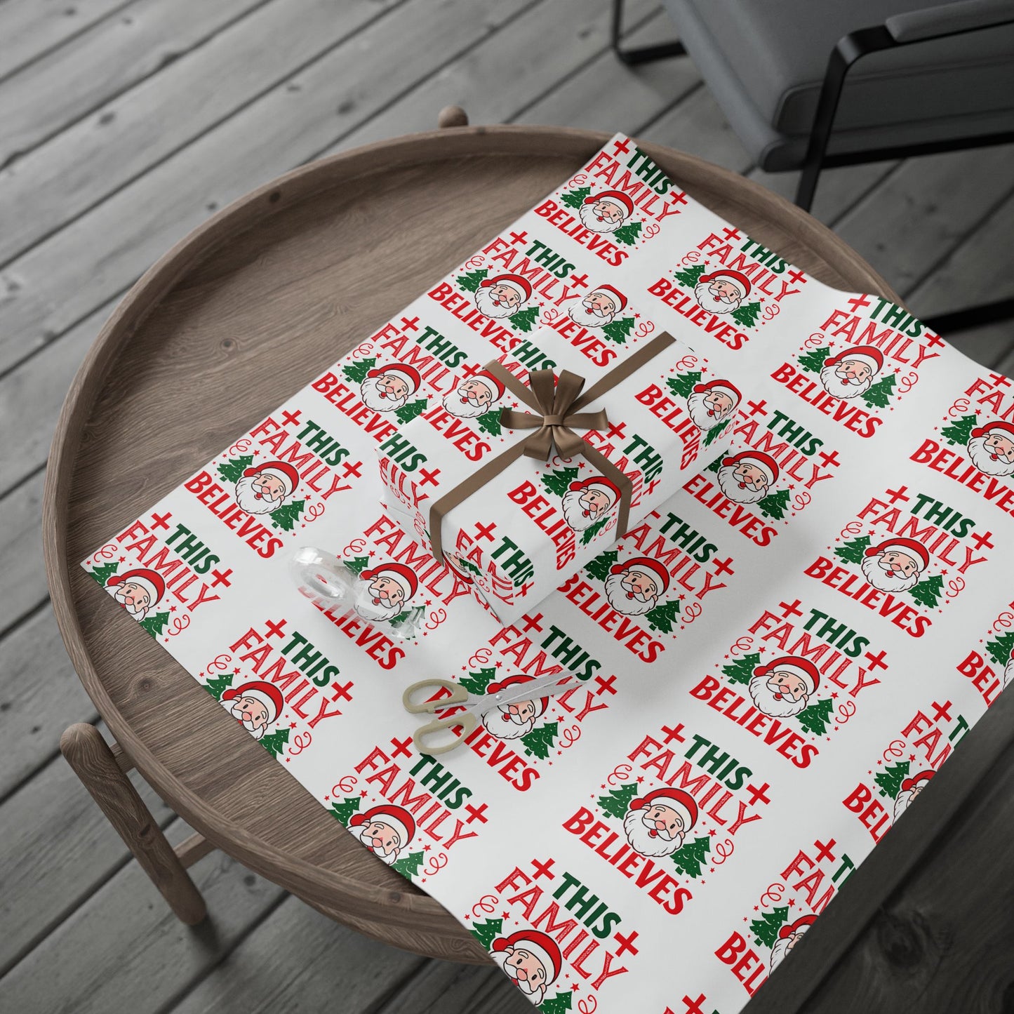 Christmas Wrapping Paper Roll This Family Believes Santa Claus Holiday Gift Wrap
