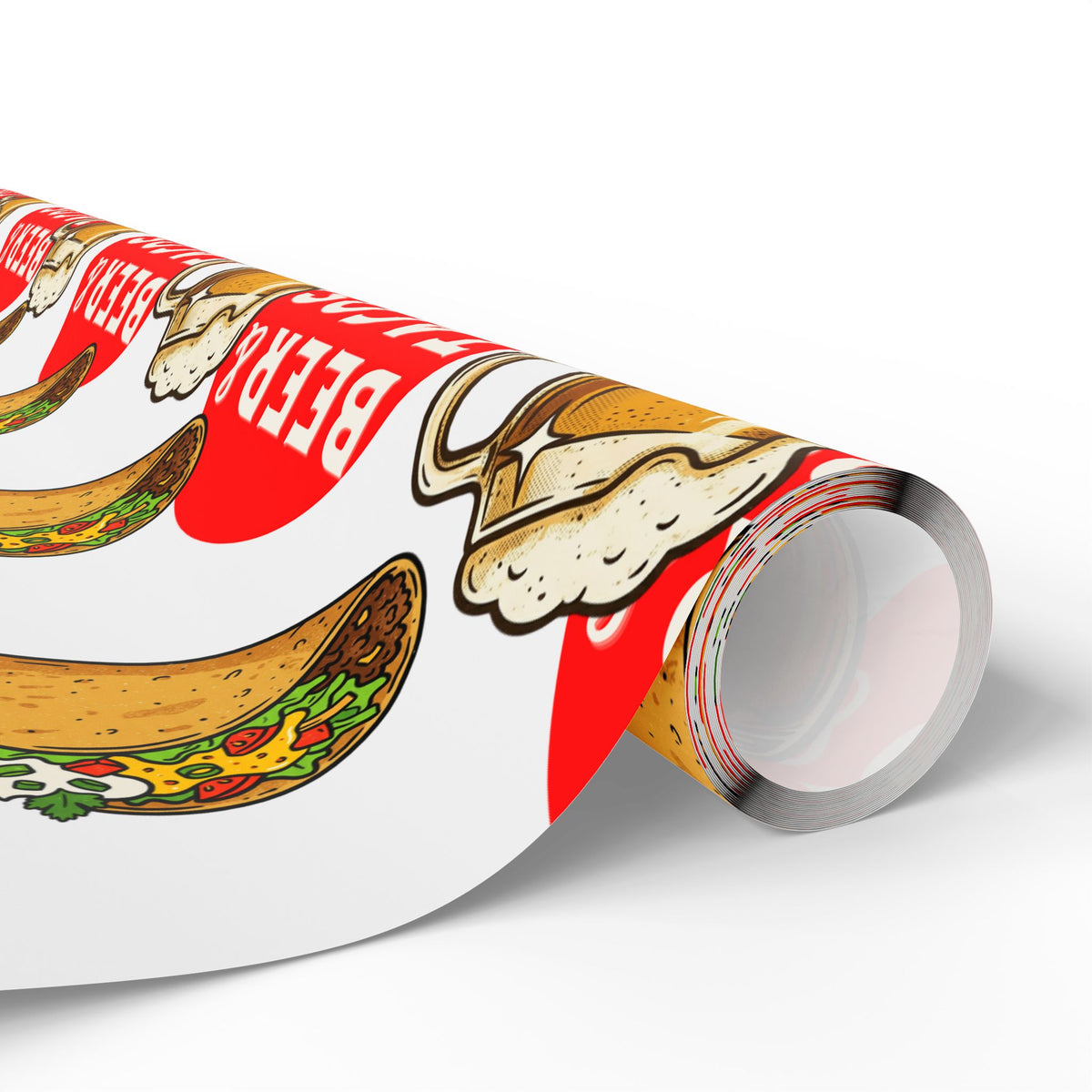 Beer & Tacos Wrapping Paper — Festive Christmas Holiday Gift Wrap