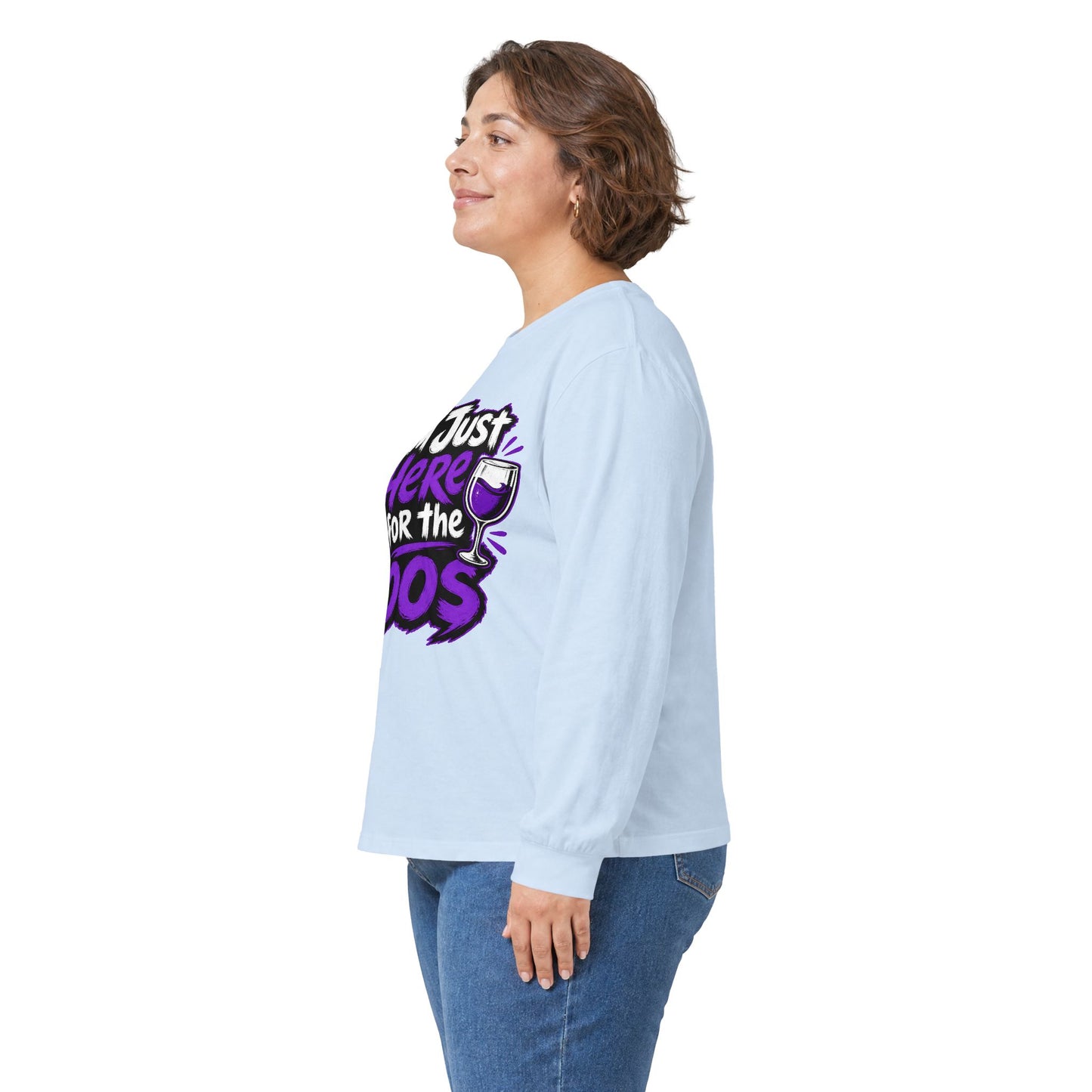 I'm Just Here for the Boos Halloween T-Shirt Ghosts & Cocktails Long Sleeve