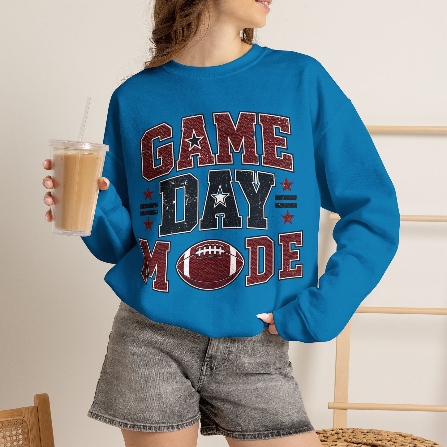 Game Day Mode Sweatshirt — Football Fan Crewneck