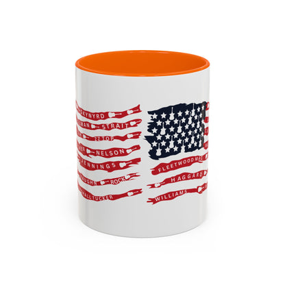 OG Southern Rock Bands & Country Greats USA Flag  Mug  11 or 15oz Coffee Cup