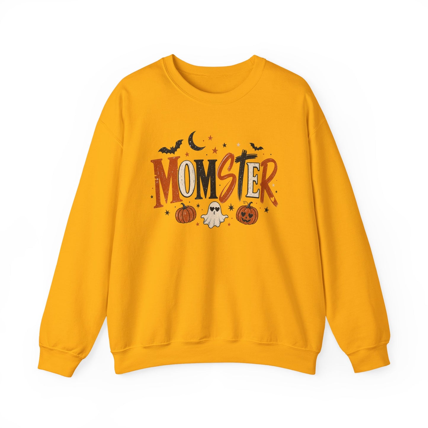 Momster Halloween Sweatshirt — Cute Momster Ghost & Pumpkins Crewneck