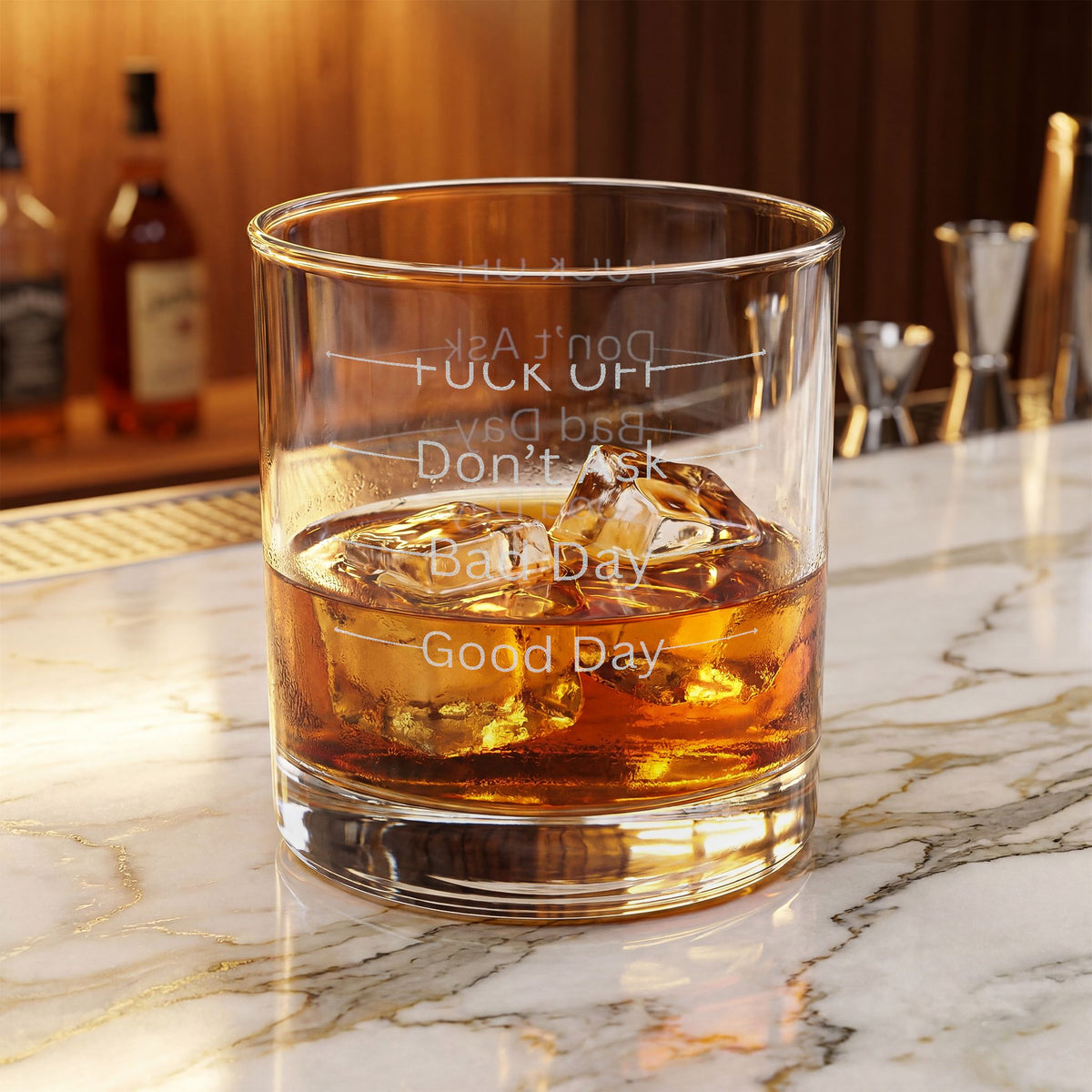 Engraved MOOD MARKER Whiskey Glass 10.5oz — Cocktail Lovers