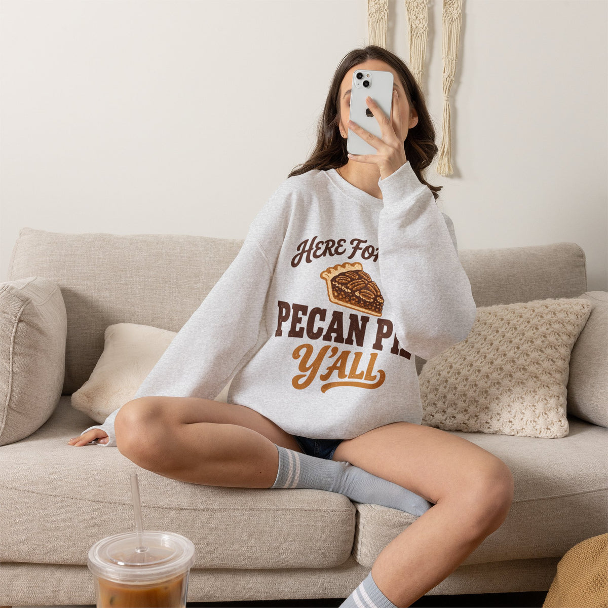 Here for the Pecan Pie Y'all Thanksgiving Sweatshirt