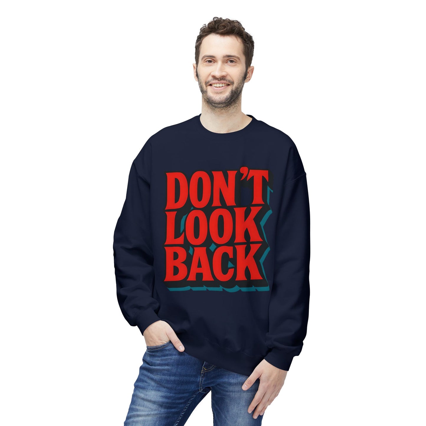 Softstyle Sweatshirt Don't Look Back - Comfortable and Stylish Fleece Crewneck for Adults