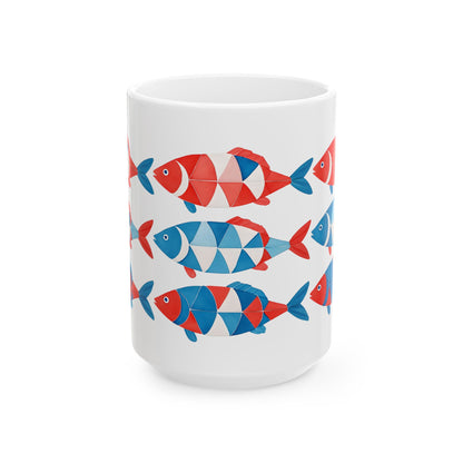 Colorful Fish Ceramic Mug - Fun Ocean-Inspired Coffee Cup