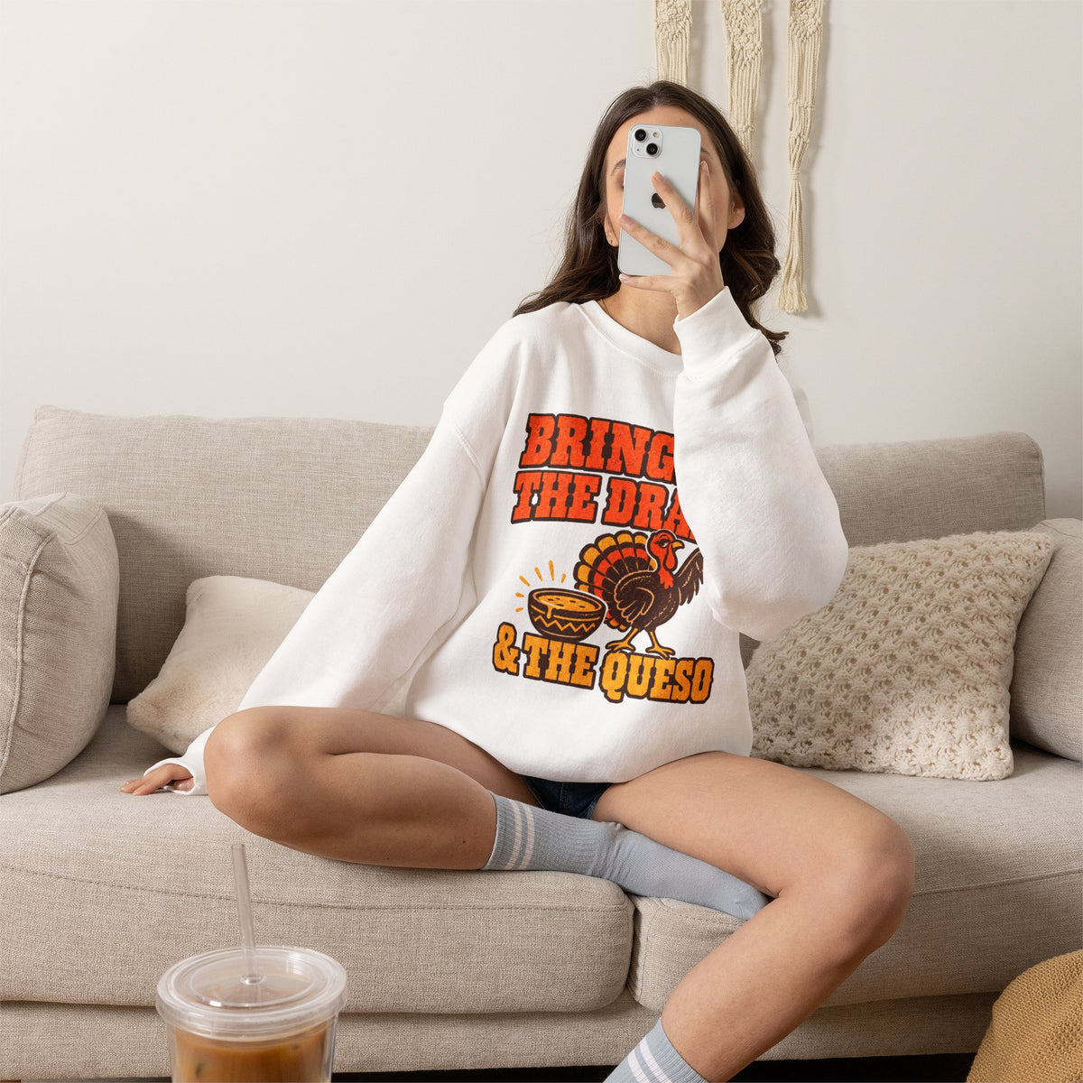Bringing the Drama & the Queso Thanksgiving Sweatshirt