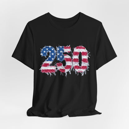 4th of July Frayed Patch Graphic Tee — Patriotic Independence Day T-Shirt