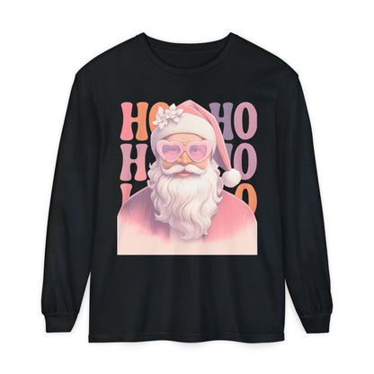 Christmas Santa HO HO HO Long Sleeve T-Shirt - Lots of Color Choices