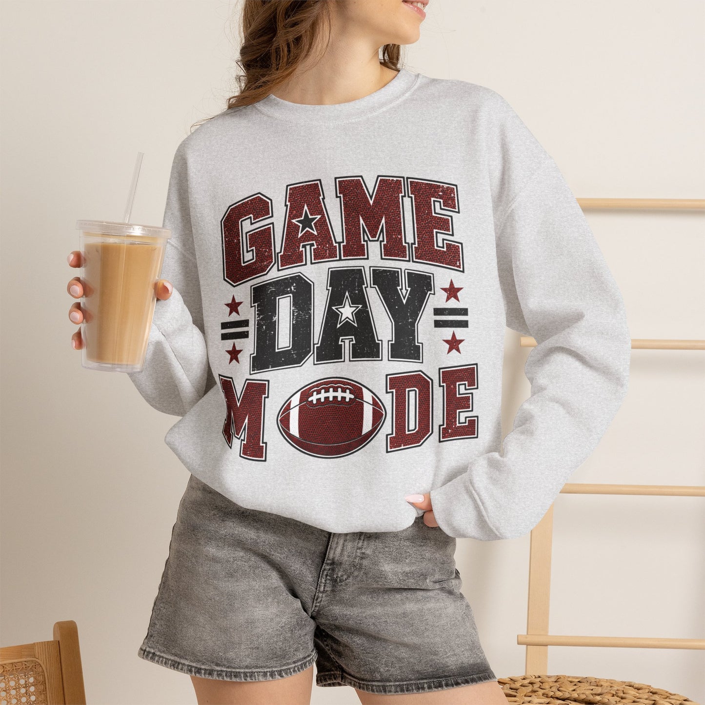 Game Day Mode Sweatshirt — Football Fan Crewneck