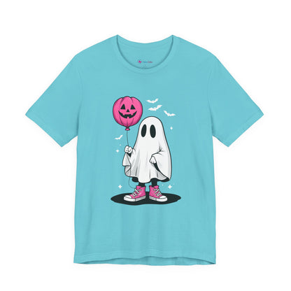 Ghost Tee with Pink Hightops and Pumpkin Balloon