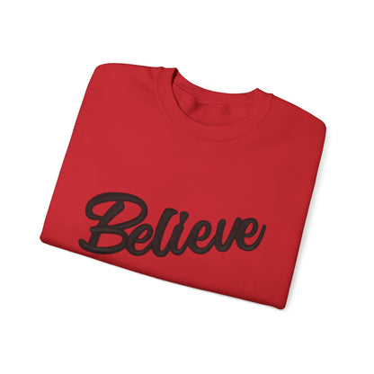 Believe Crewneck Sweatshirt — Inspirational Graphic CHRISTmas Pullover