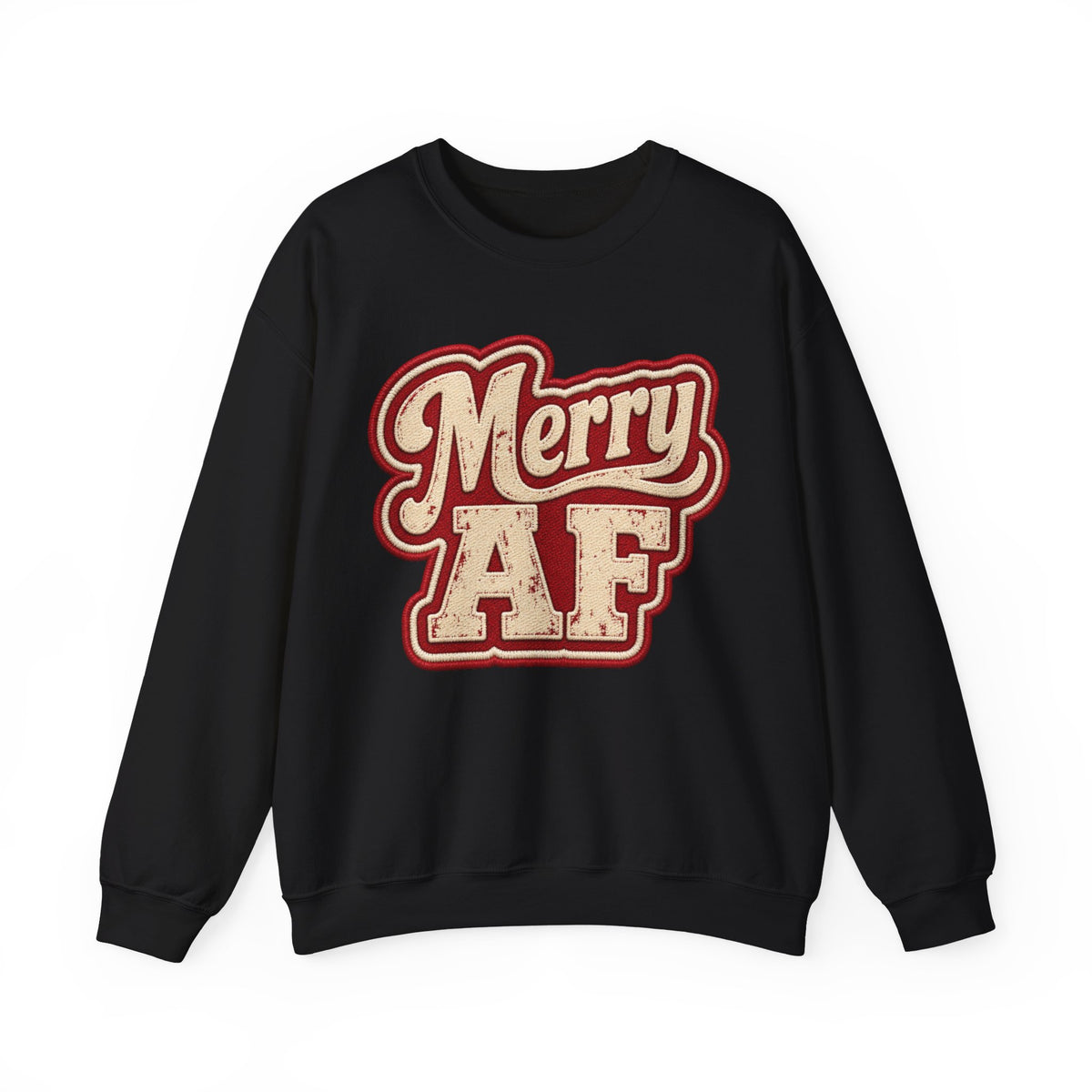Merry AF Sweatshirt – Funny Retro Holiday Crewneck