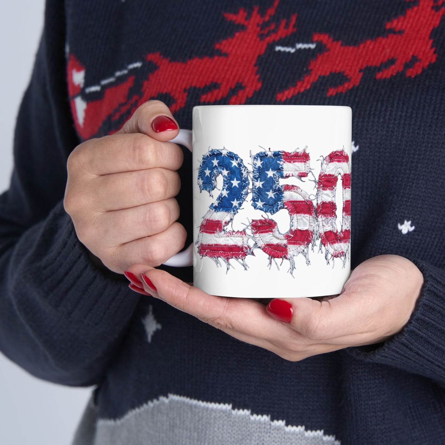 USA 2024 Flag Distressed Ceramic Mug — Patriotic Election Coffee Cup (11oz/15oz)