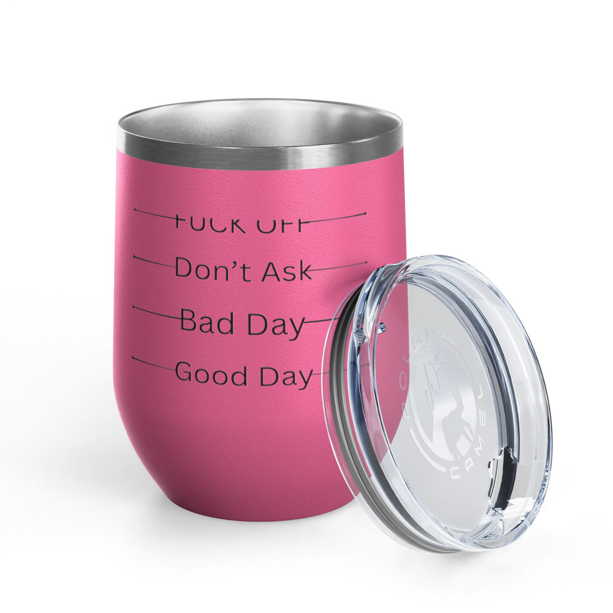 Wine Tumbler — Mood Marker 12oz Stemless Wine Cup (Good Day • Bad Day • Don’t Ask • F*** Off)
