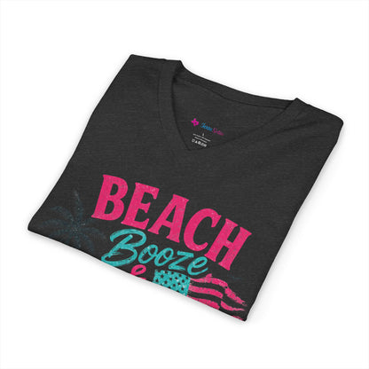 Beach Booze & Besties V-Neck T-Shirt