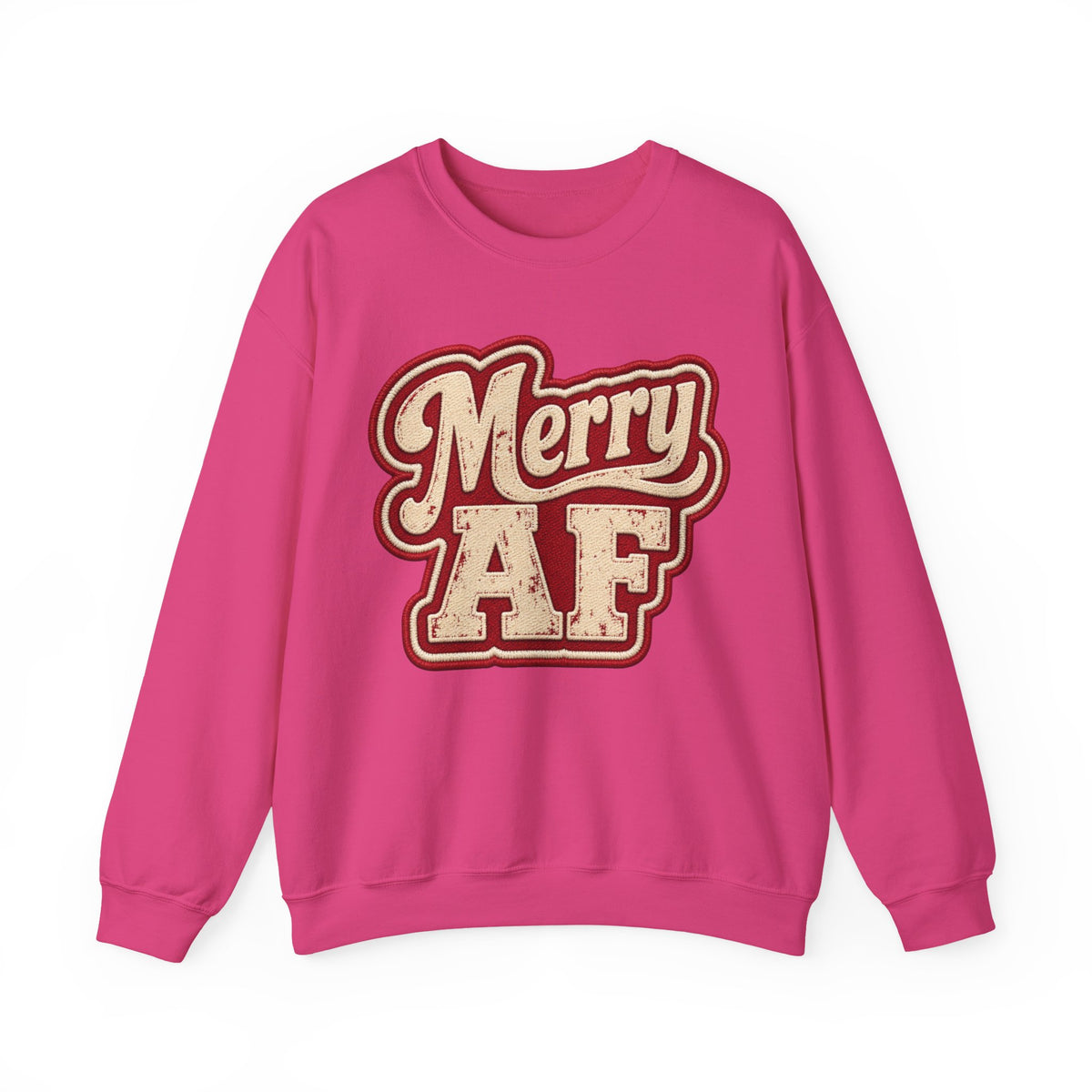 Merry AF Sweatshirt – Funny Retro Holiday Crewneck
