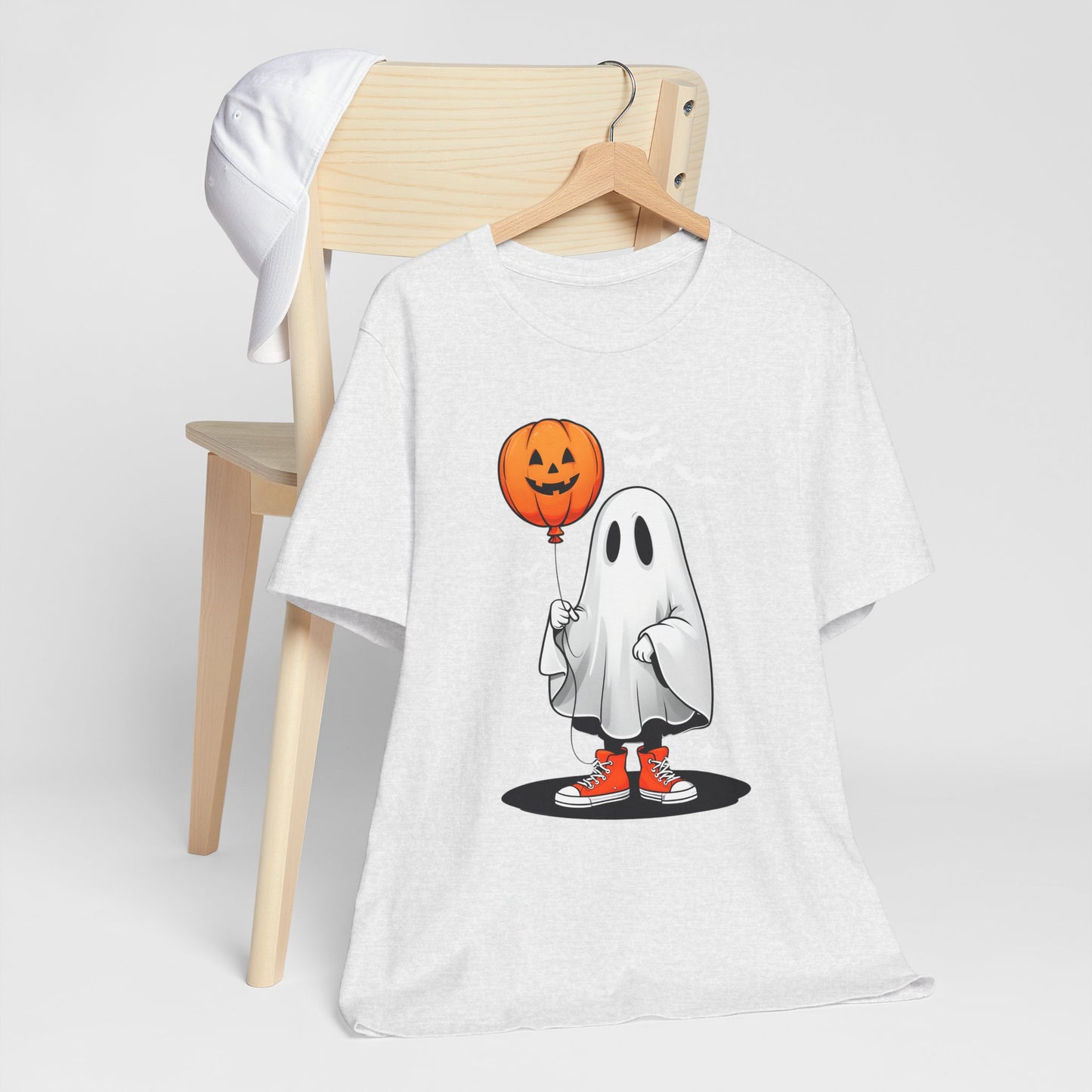 Ghost Tee with Orange Hightops and Pumpkin Balloon