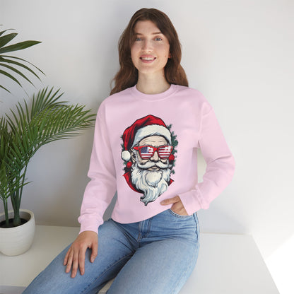 Christmas Santa Sweatshirt with USA Shades