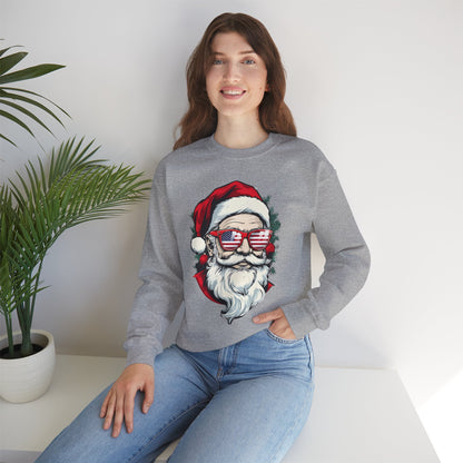 Christmas Santa Sweatshirt with USA Shades