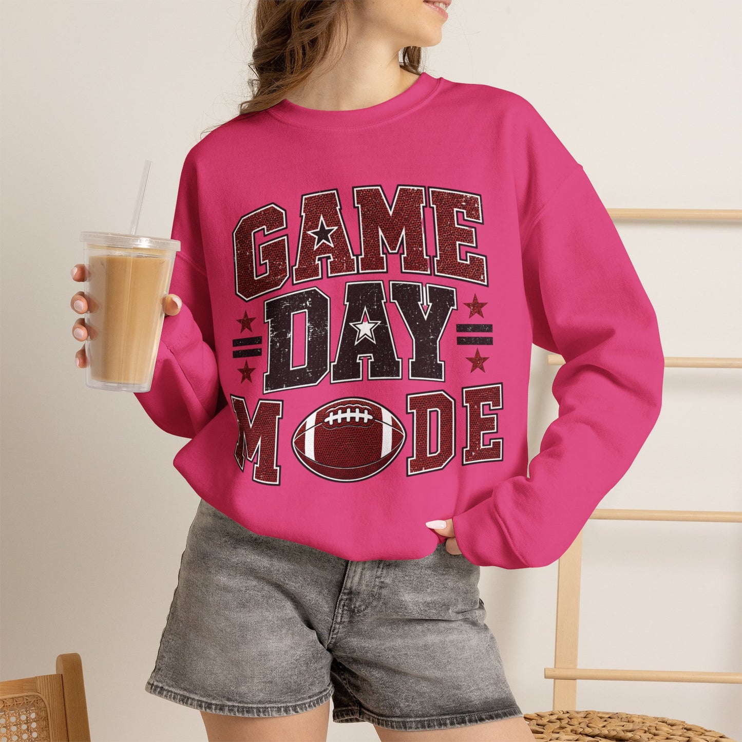 Game Day Mode Sweatshirt — Football Fan Crewneck