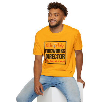 4th of July Fireworks Director T-Shirt – Funny "If I Run, You Run" Patriotic Tee