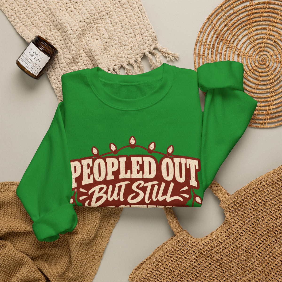 Peopled Out But Still Festive Y'all Christmas Sweatshirt