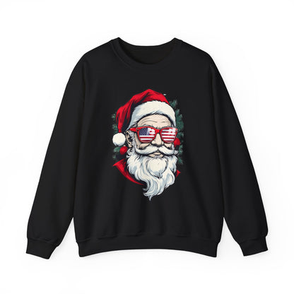 Christmas Santa Sweatshirt with USA Shades