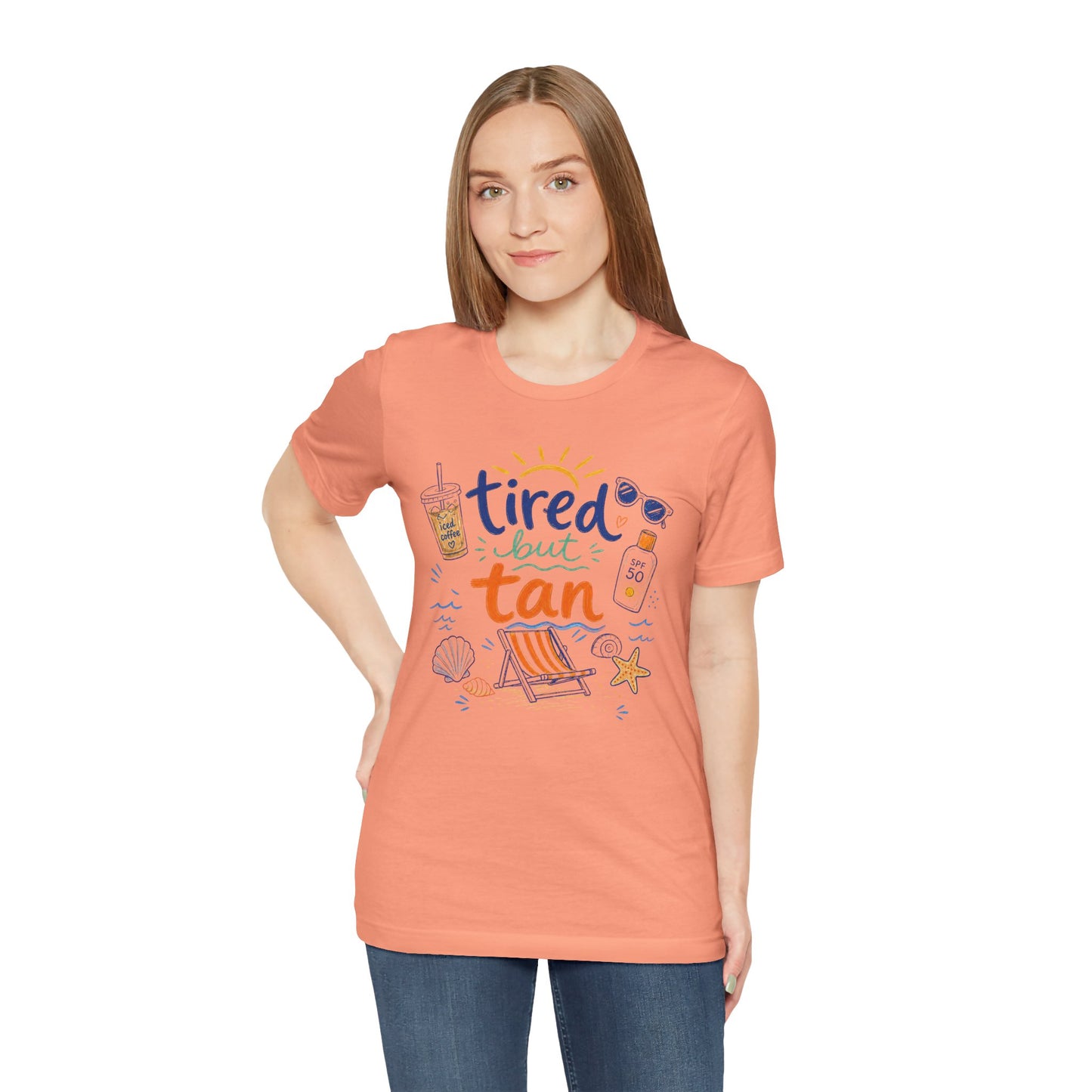 Tired but Tan Beach Graphic T-Shirt