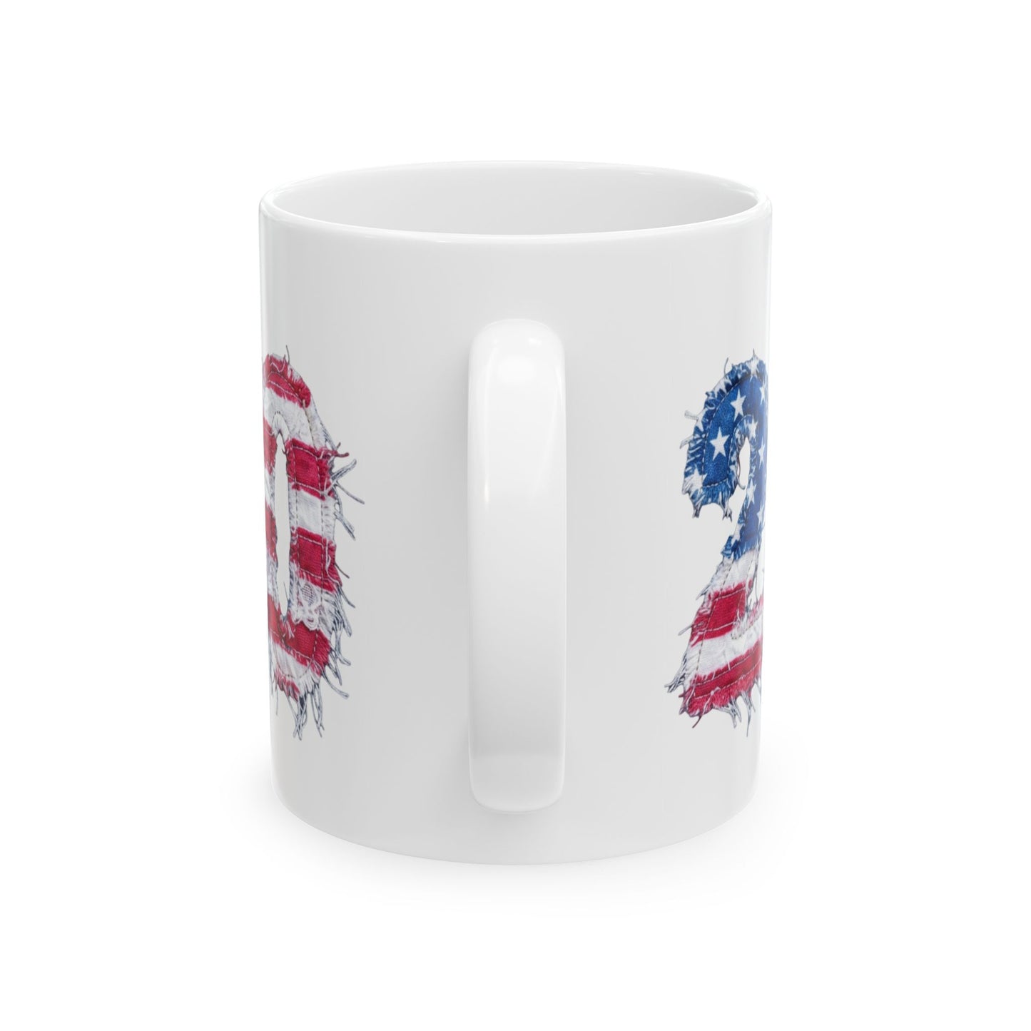 USA 2024 Flag Distressed Ceramic Mug — Patriotic Election Coffee Cup (11oz/15oz)