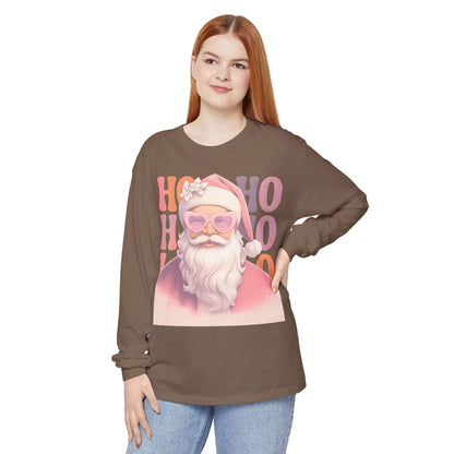 Christmas Santa HO HO HO Long Sleeve T-Shirt - Lots of Color Choices