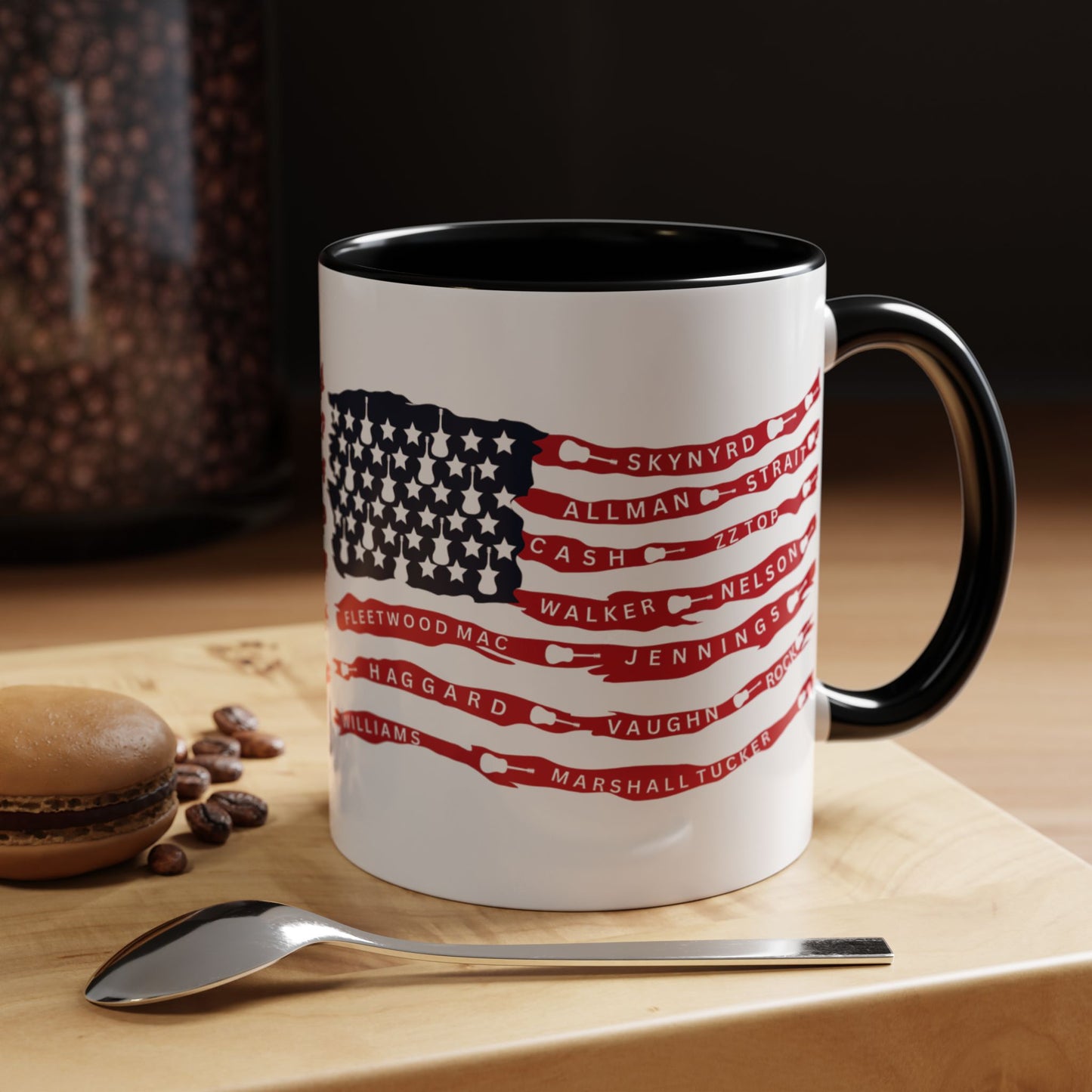 OG Southern Rock Bands & Country Greats USA Flag  Mug  11 or 15oz Coffee Cup
