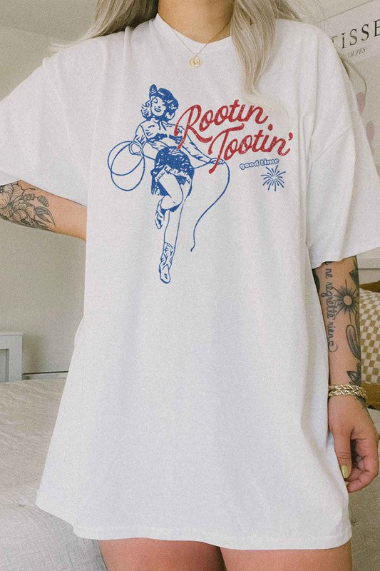 ROOTIN TOOTIN COUNTRY OVERSIZED GRAPHIC TEE