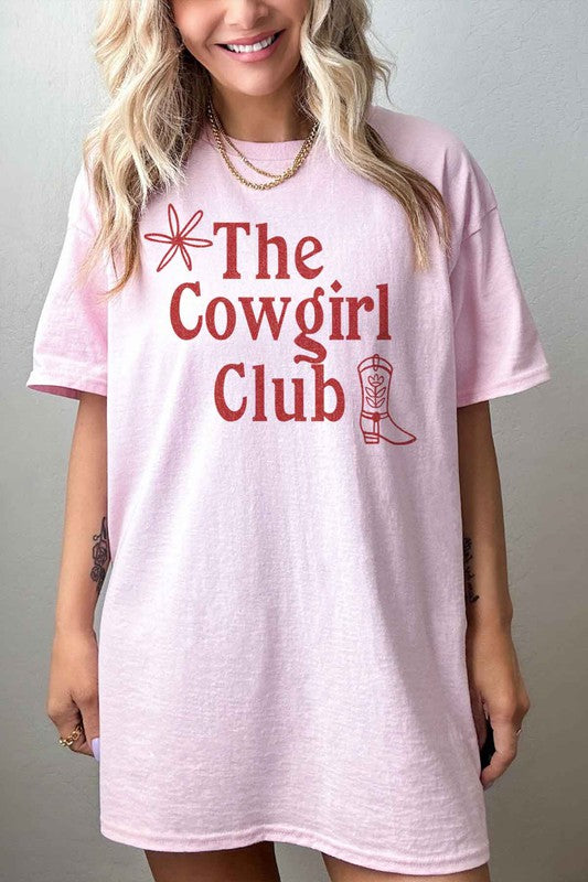 COWGIRL CLUB OVERSIZED GRAPHIC TEE