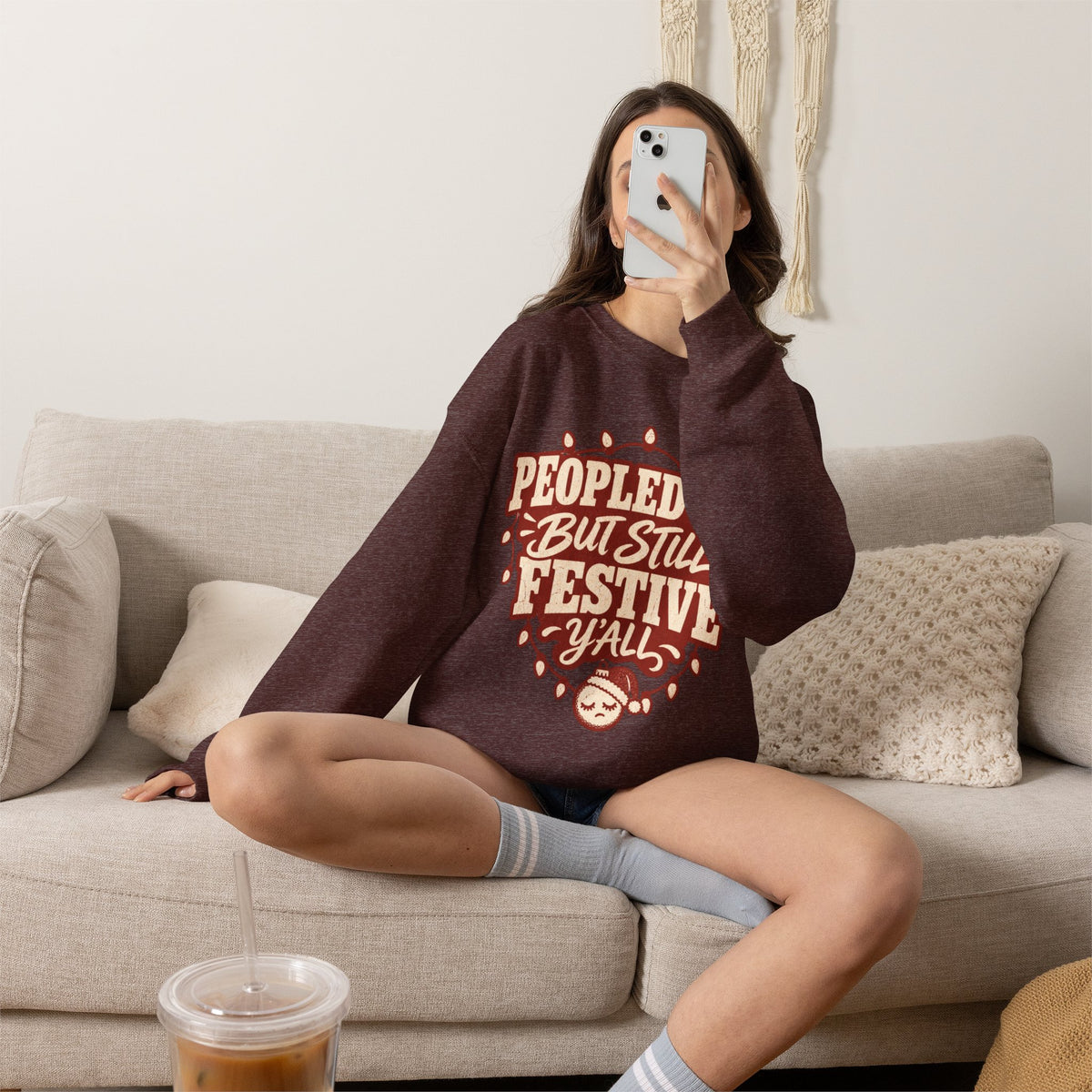 Peopled Out But Still Festive Y'all Christmas Sweatshirt