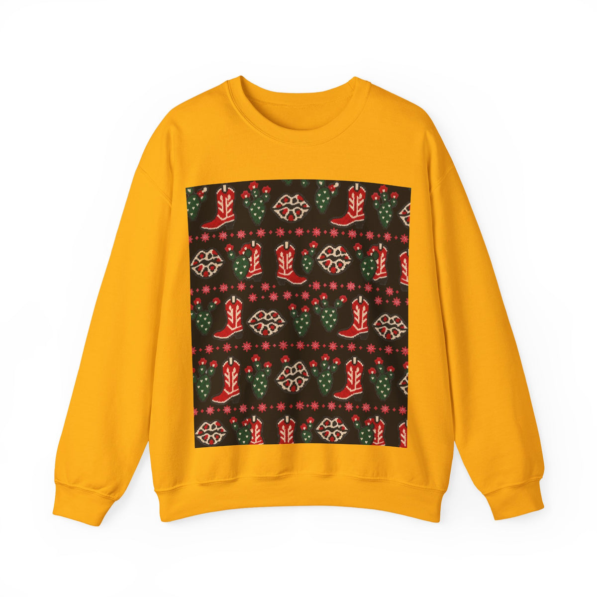 Feaux Ugly Sweater Western Christmas Sweatshirt