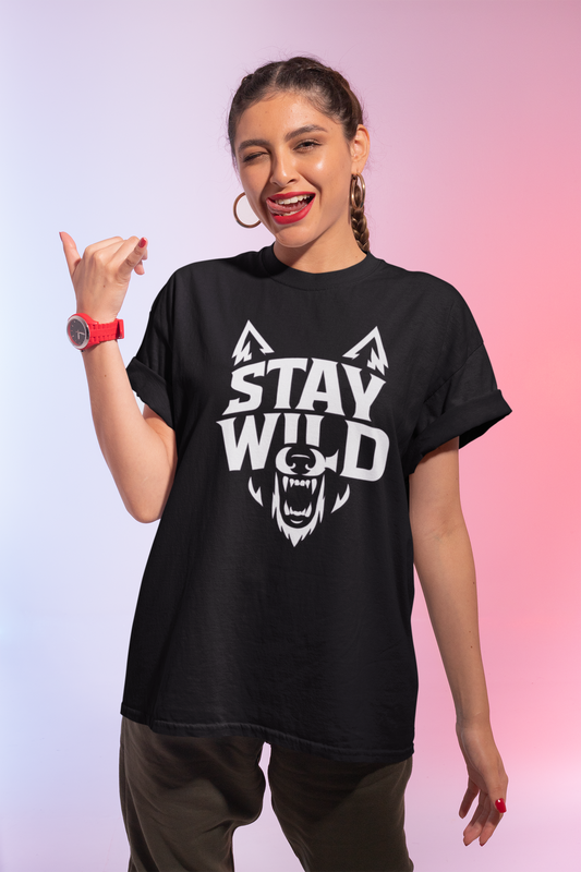 Wolf Face Unisex Tee - STAY WILD T-Shirt