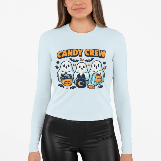 Halloween Ghosts Candy Crew Long Sleeve T-Shirt