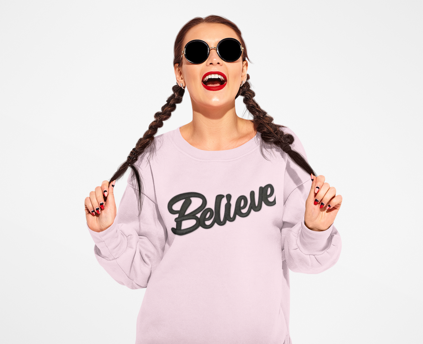 Believe Crewneck Sweatshirt — Inspirational Graphic CHRISTmas Pullover
