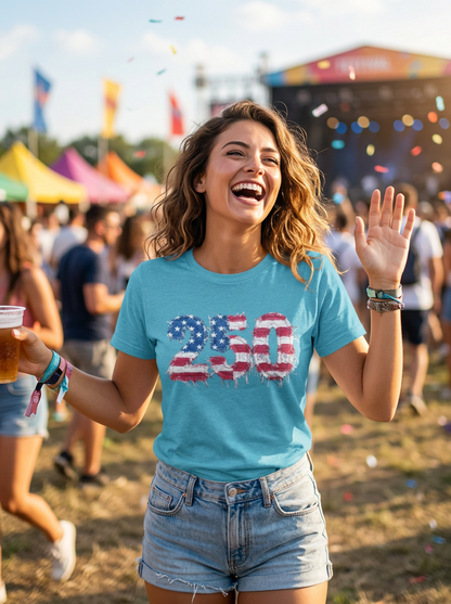4th of July Frayed Patch Graphic Tee — Patriotic Independence Day T-Shirt