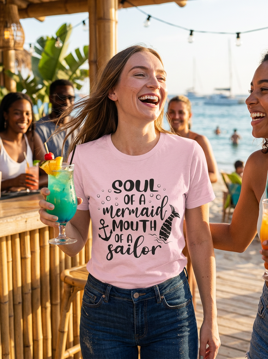 Mermaid Soul Tee — "Soul of a Mermaid, Mouth of a Sailor" Graphic T-Shirt