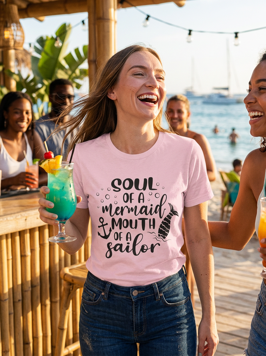 Mermaid Soul Tee — "Soul of a Mermaid, Mouth of a Sailor" Graphic T-Shirt