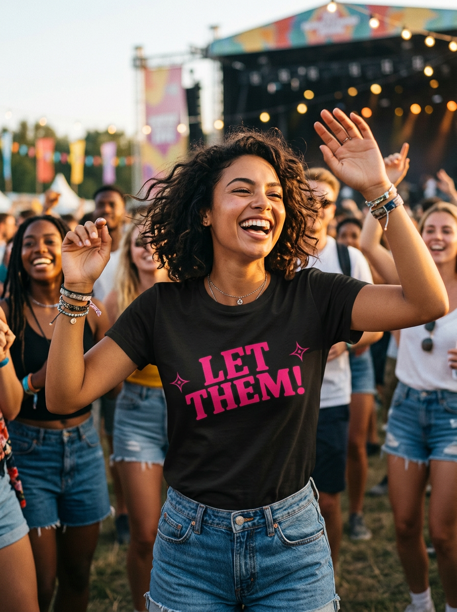 Let Them! Graphic Tee — Bold Pink Retro Slogan T-Shirt