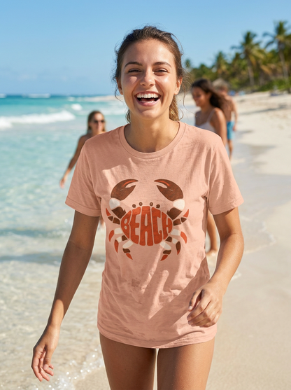 Beach Crab Graphic Tee — Retro Coastal Summer T-Shirt