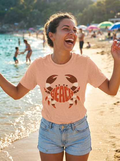 Beach Crab Graphic Tee — Retro Coastal Summer T-Shirt
